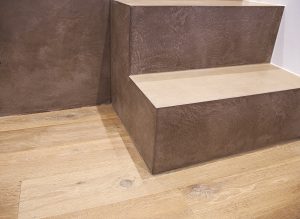 Detail Treppe in Putz