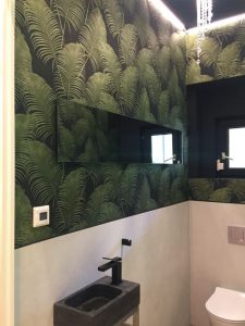 Kombi Tapete/Mineralputz im WC